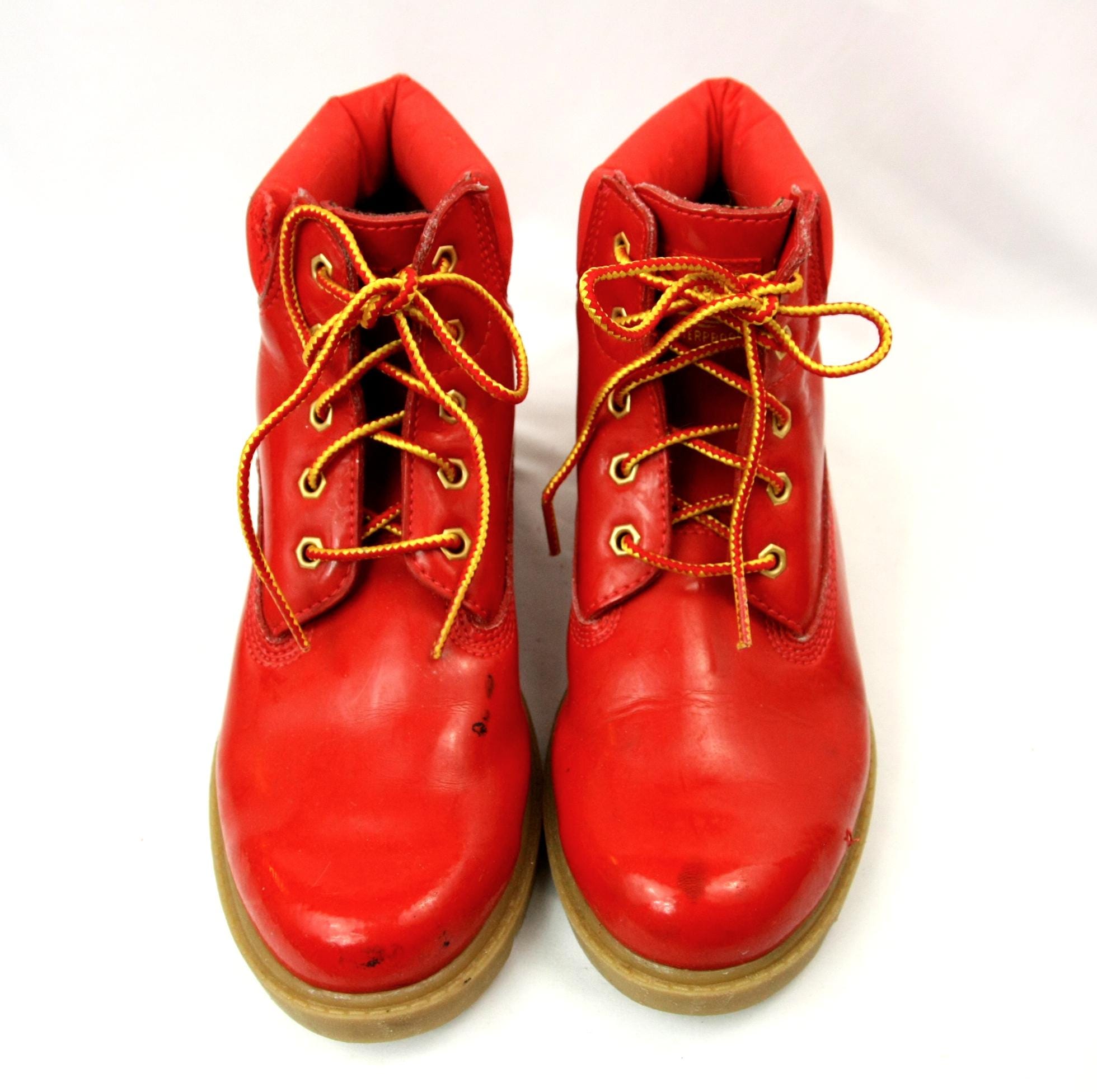 Timberland Mens Vintage Red Leather Convertible Lace Up Combat Boots 90\'s Rare Timberland Lace Up Red Boots for Men for Sale | Shop New  main image 2