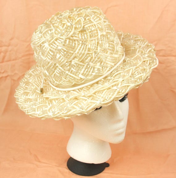 Vintage Gerchi Union Made Straw Basket Beach Sun Hat With  display picture 1