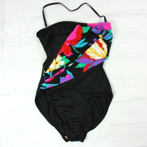 Vintage Deadstock E Stewart Floral One Piece Swim Bathing Suit NEW Swimwear 1980s