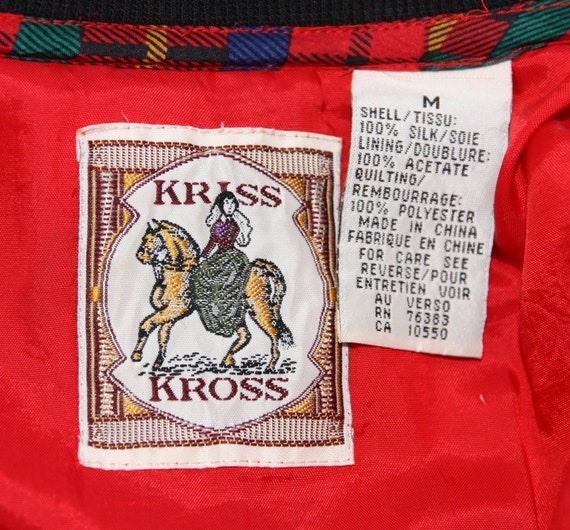 Vintage Kriss Kross Womens Silk Plaid Tartan Zip … - image 10