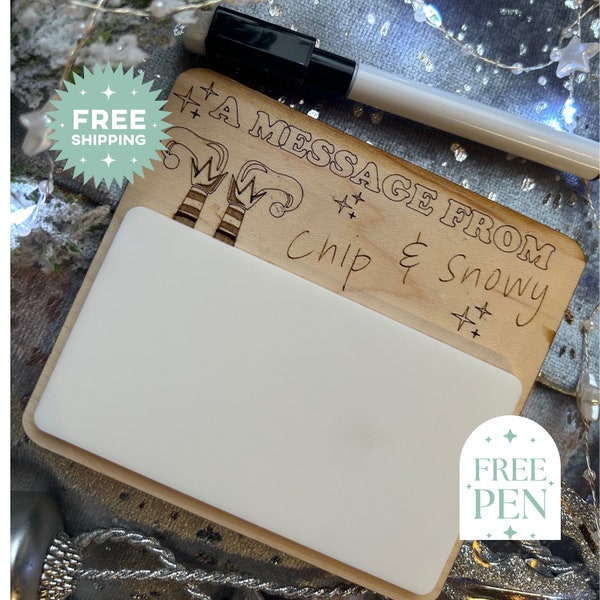 Personalised Elf Message Board | FREE DELIVERY | FREE Pen| Christmas fun | Reusable Elf Prop | Christmas Decor | Elf board | Personalised