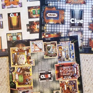 6 Loose Clue Game Boards - Board Game DIY - Clue Mystery Game Board - Board Game Lot - Replacements Games - Board Game Crafts
