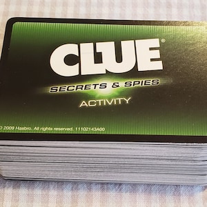 Clue Secrets and Spies Game Cards Complete Set - Clue Game Cards - Clue Board Game Pieces - Clue Cards - Replacement Game