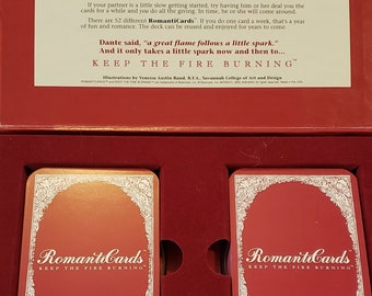 Romantic Cards Game for Couples - Vintage Couples Game - Romance Card Game - Romantic Gift - 1990s