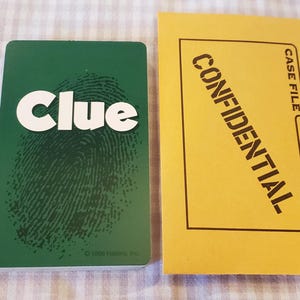 Vintage Clue Game Cards Complete Set - Suspect Room Weapons Cards Confidential Envelope - Clue Board Game Pieces - Replacement Game