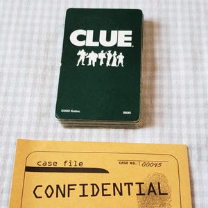 Vintage Clue Game Cards Complete Set - Suspect Room Weapons Cards Confidential Envelope - Clue Board Game Pieces - Replacement Game