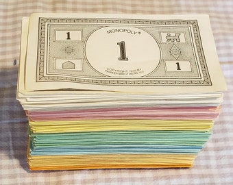 Vintage Monopoly Money Commemorative Edition Game - Monopoly Game Money Notes - Vintage Play Money - Vintage Game Pieces - 1980s