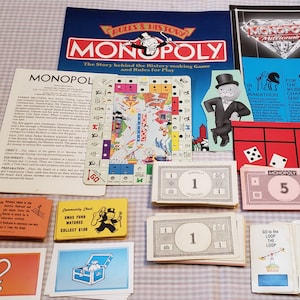 Monopoly Ephemera Lot - Board Game Ephemera - Monopoly Cards Monopoly Money - Vintage Monopoly - Board Game Craft - Board Game DIY