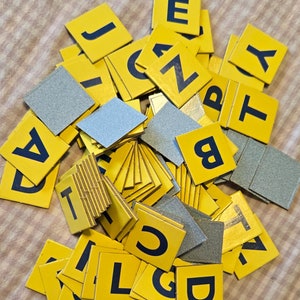 101 Vintage Scrabble Junior Tiles - Vintage Cardboard Letter Tiles - Scrabble Tiles - Game Tiles - Vintage Game Pieces