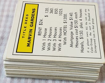 Monopoly Title / Deed Property Cards 28pcs Replacement - Etsy