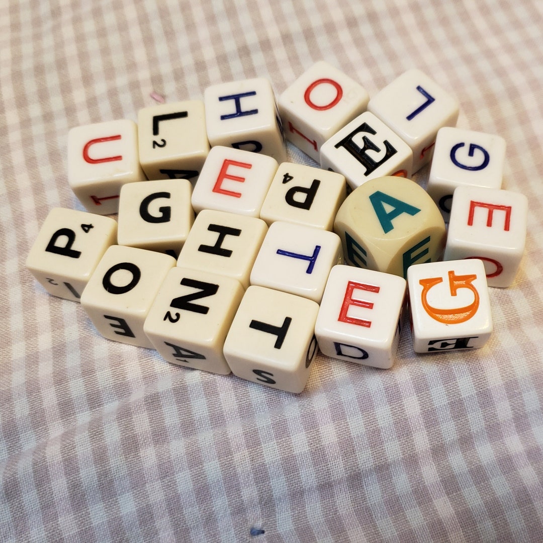 20 Letter Dice Scrabble Dice Dice Letter Games Word Dice Etsy