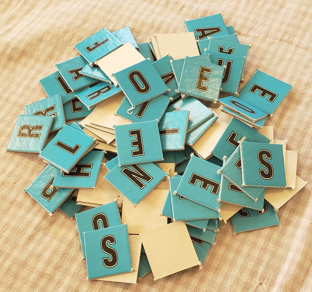 99 Vintage Scrabble Junior Tiles Vintage Cardboard Letter Etsy