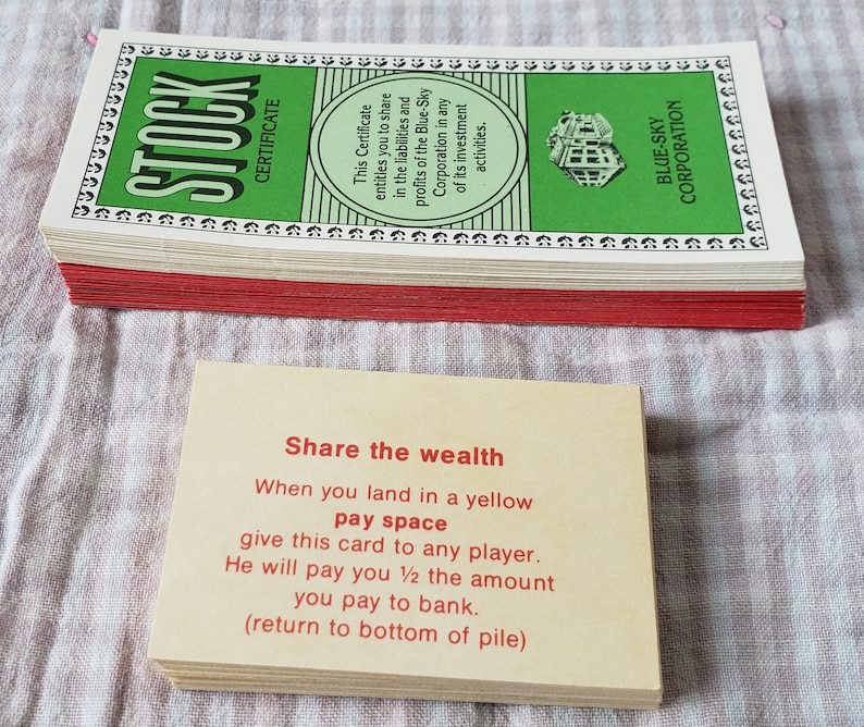 Vintage Game of Life Cards Insurance Stock Deed Card Game of Etsy