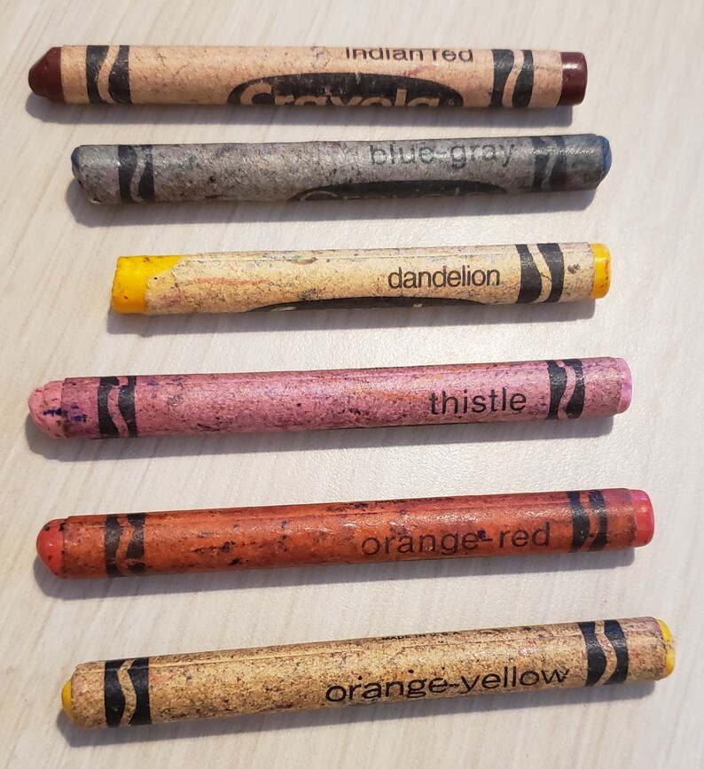 6 Vintage Crayola Crayons Retired Crayola Crayon Colors Etsy Canada