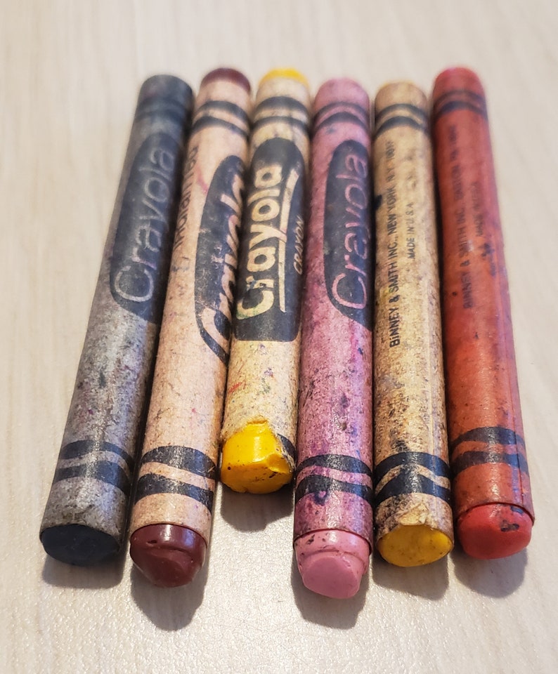 6 Vintage Crayola Crayons Retired Crayola Crayon Colors Etsy