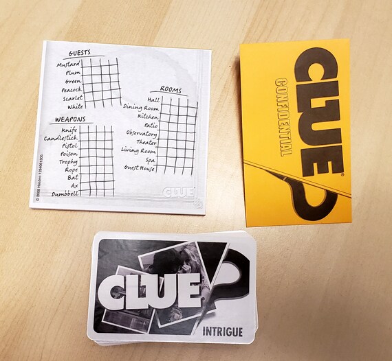Clue Spielkarten Komplettes Set Verdächtige Raum Waffen | Etsy