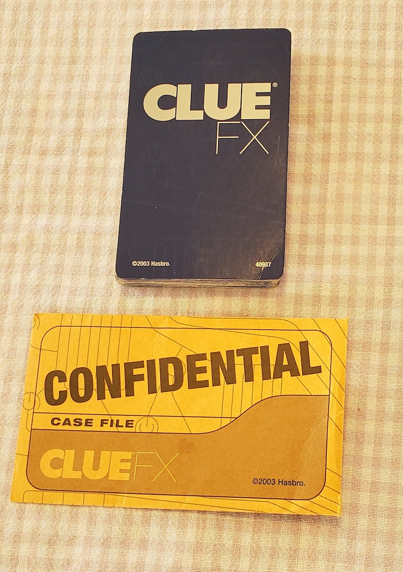 Clue FX Game Cards Complete Set Suspect Room Weapons Cards Confidential ...