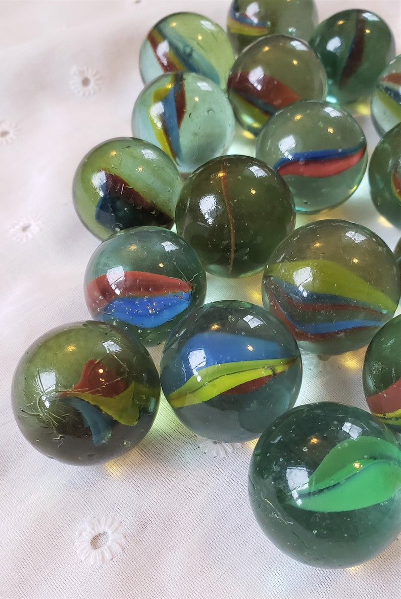 Large Cat Eye Shooter Marbles Vintage Glass Marbles Lot of Vintage Cat