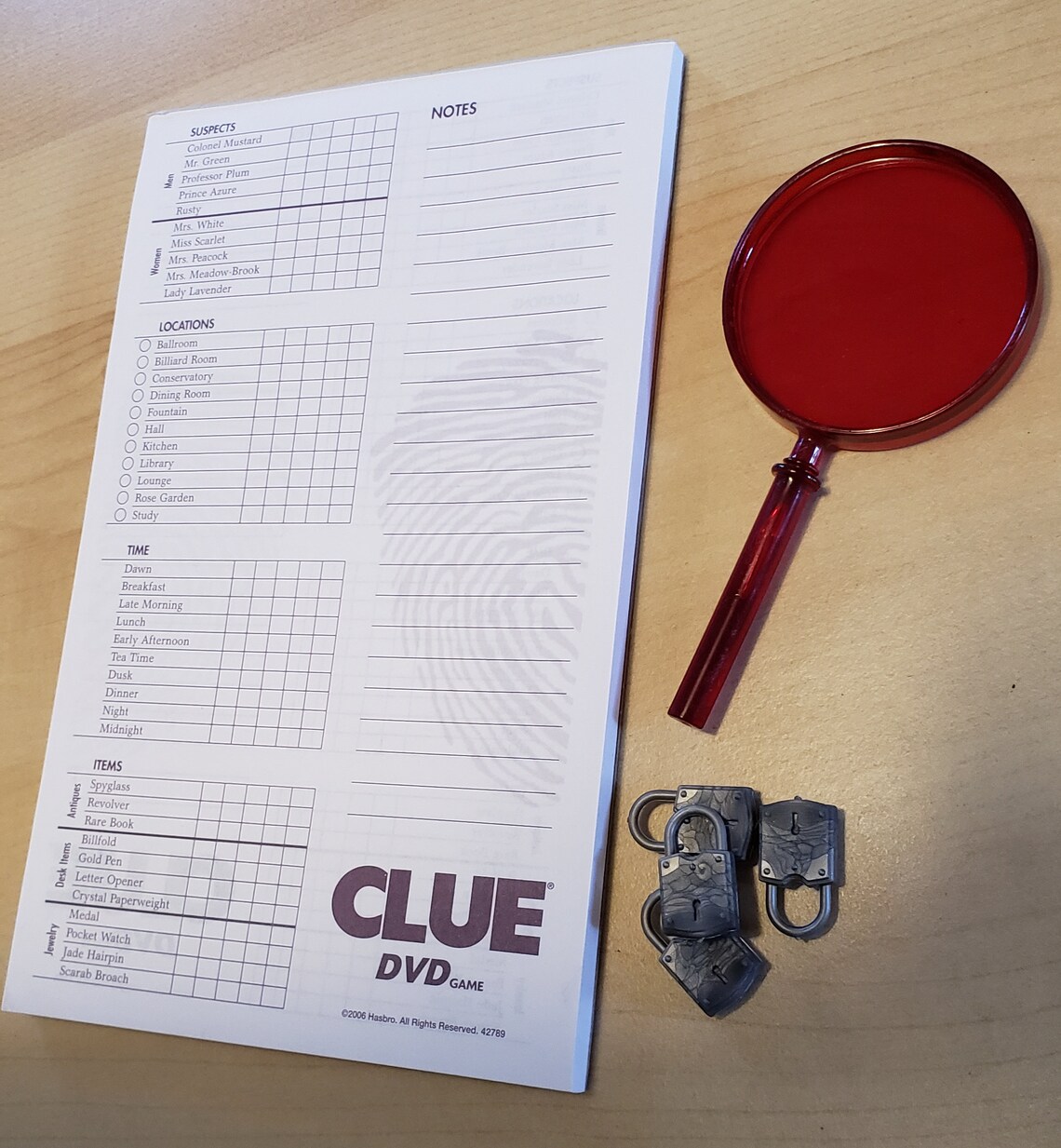 Clue DVD Game Pieces Suspect Room Weapons Cards Suspect Etsy