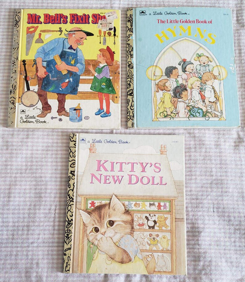 6 Vintage Little Golden Books Sailor Dog Scuffy the Tugboat Golden Book Lot Kids Books LGB 1980s image 2