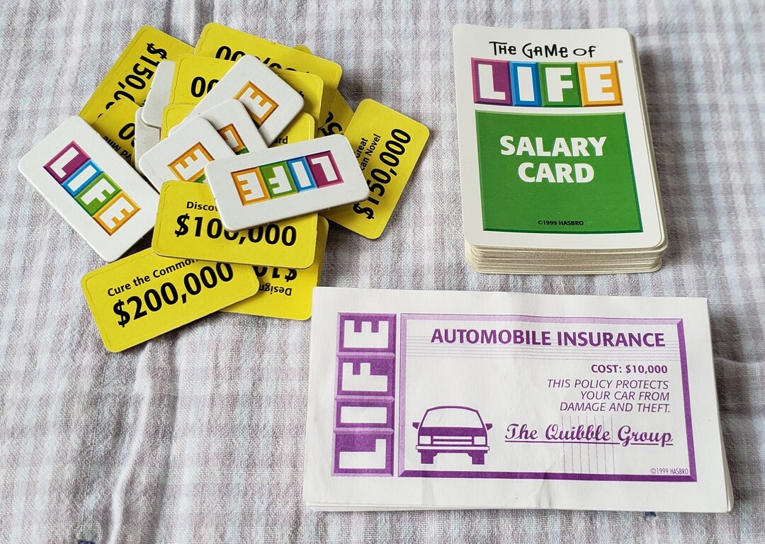 Vintage Game of Life Cards and Chips Card Game of Life Chips Etsy