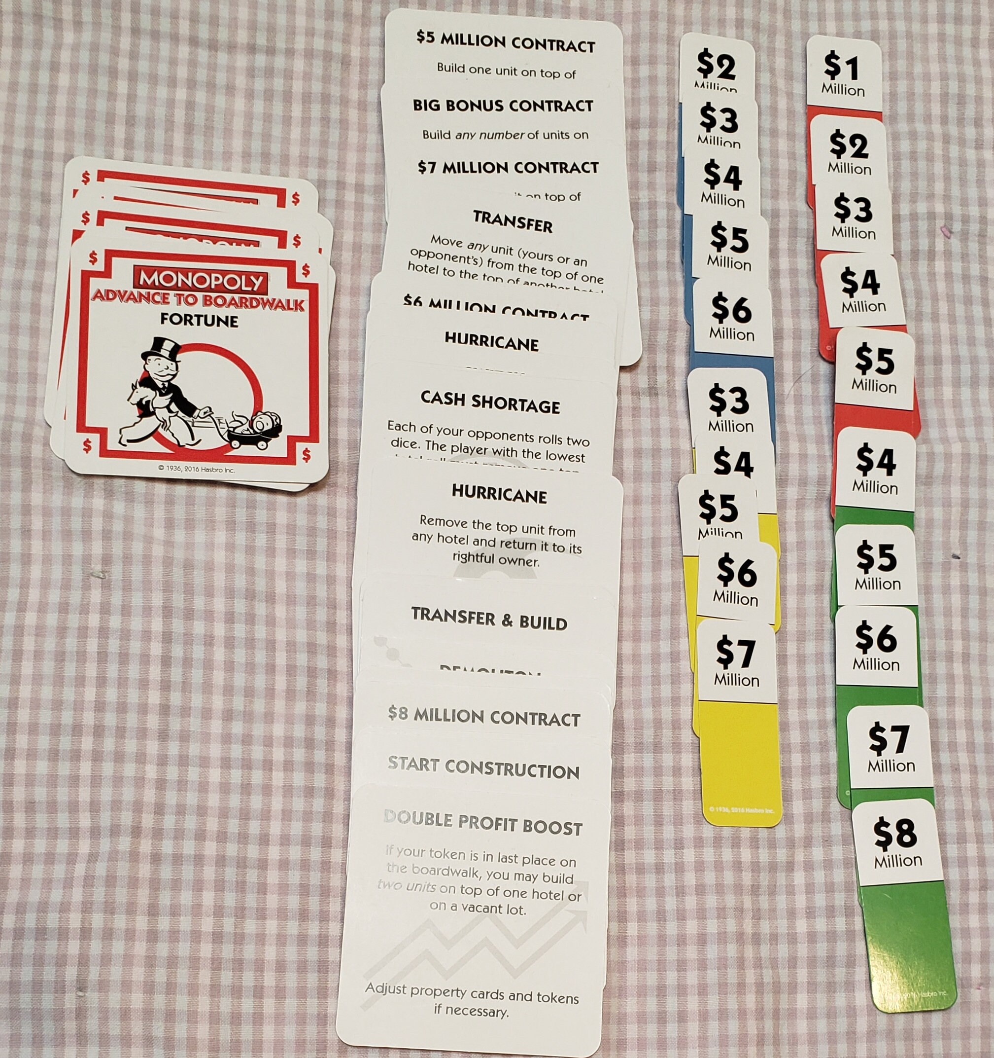 Monopoly Advance to Boardwalk Property and Fortune Cards Title Deed ...