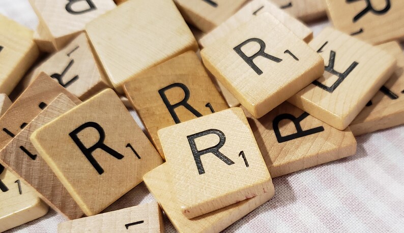Scrabble R Block 30 Letter R Scrabble Tiles - Wooden Letter Tiles, Game Pieces Craft ...