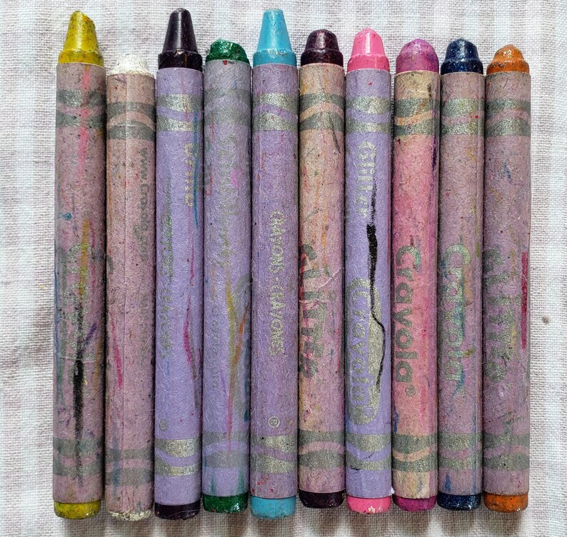 30 Glitter and Metallic Crayons Crayola Metallics Crayola Glitter Bulk Used Crayons Crayons for