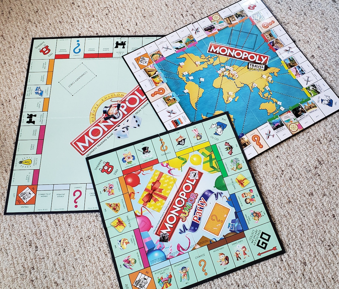 6 Loose Specialty Monopoly Game Boards Deluxe Monopoly Monopoly Junior ...
