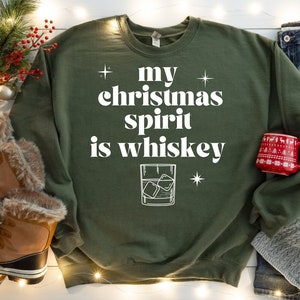 My Christmas Spirit is Whiskey SVG, Funny Christmas Shirt Svg, Holiday Drinking PNG, Christmas Drinking Shirt Svg, Whiskey Png, Whiskey Fan