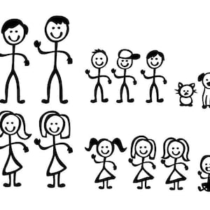 Stick Figure People Family - Vector Art SVG Files