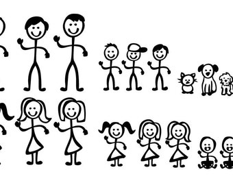 Stick Figure People Family - Vector Art SVG Files