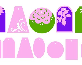 Double couches cadeau Tags vecteur art SVG fichiers