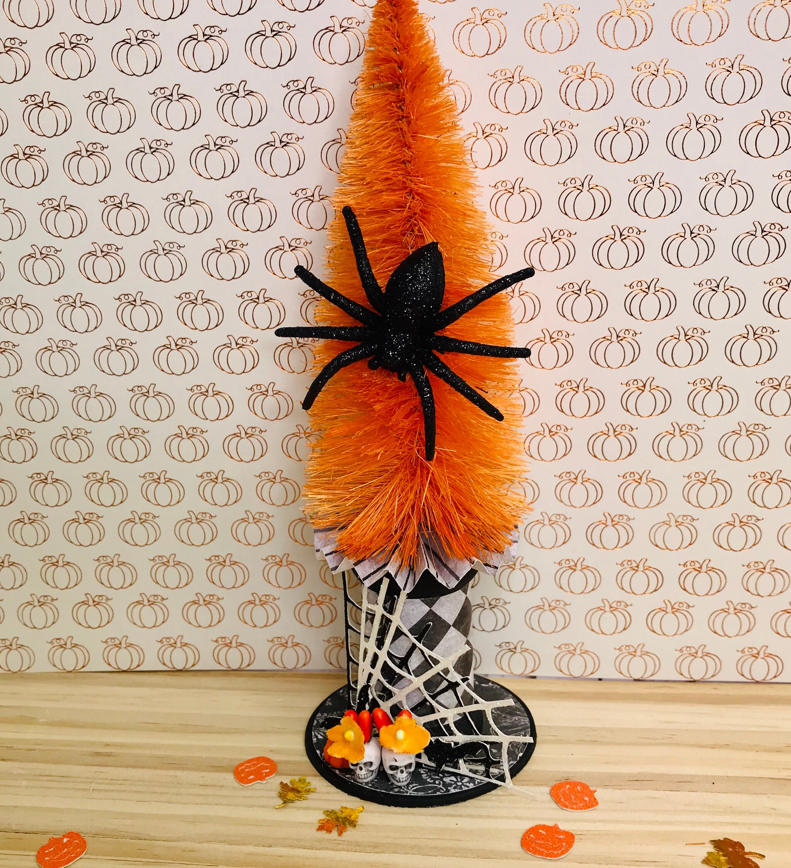 Halloween Bottlebrush Tree with Spider/Web Etsy