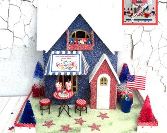 Patriotic Ice Cream  Sweet Shop Putz House