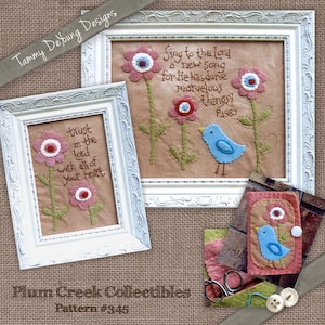 Verso de la Biblia Patrón de bordado, Fieltro de lana Applique Stitchery Patter, pájaro de fieltro con fieltro mantener aguja libro de costura Regalo Salmo 98: 1