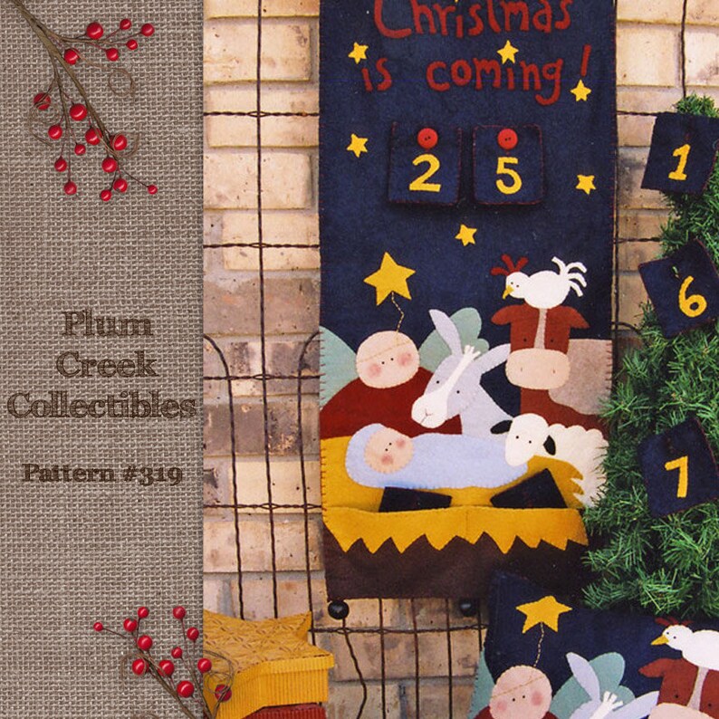 Felt Advent Calendar Pattern Nativity Pattern Christmas Etsy