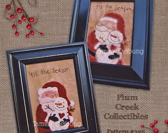 Punch Needle Pattern *Santa & Snowman Embroidery Pattern* Christmas design has two styles in one pattern for home decor and gifts