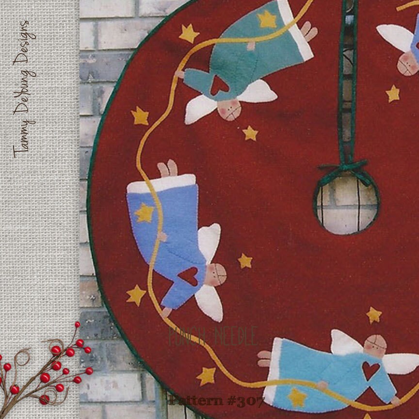 Christmas Tree Skirt Pattern Wool Felt Applique Pattern Etsy