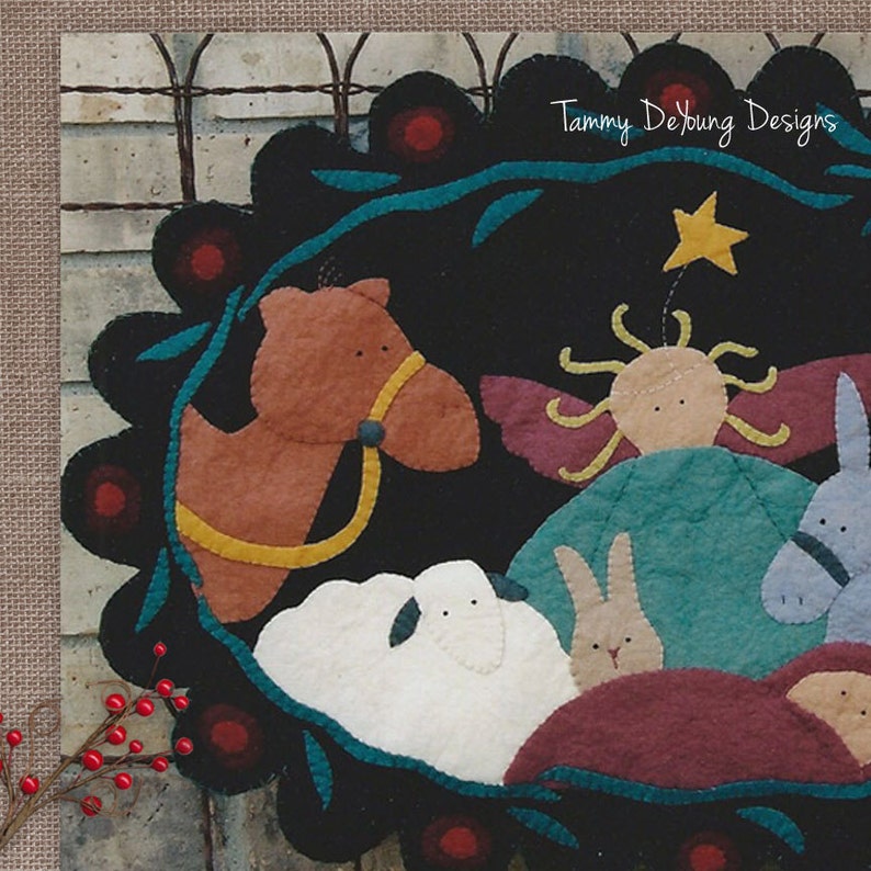 Christmas Nativity Table Mat Pattern Wool Felt Applique Etsy