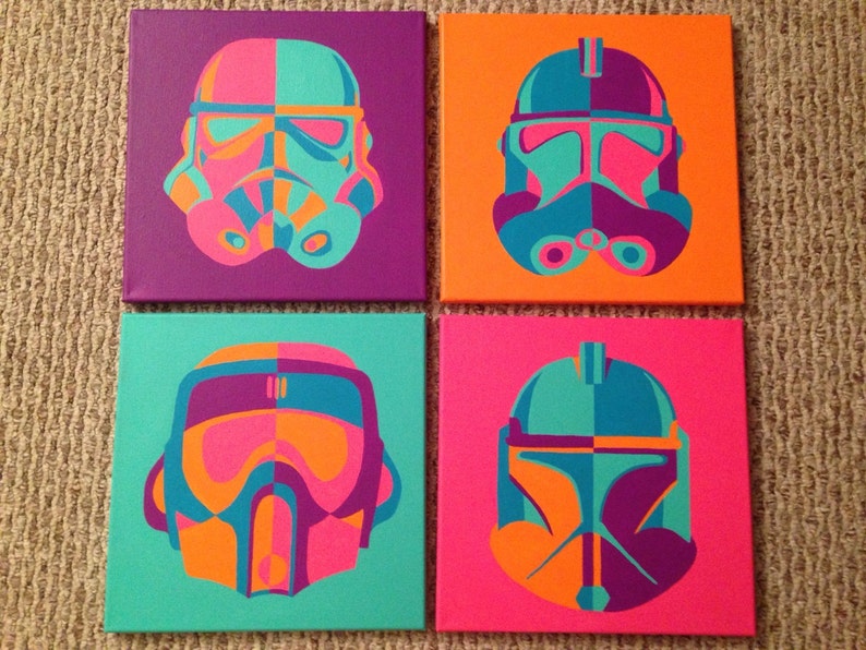 Star Wars Troopers Pop Art Multiple Canvas Set of 4 12x12 Canvases