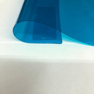 Blue Marine PVC Tinted Plastic Vinyl Fabric- Sold By The Yard - 54&quot;