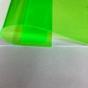 Lime Green Marine PVC Tinted Plastic Vinyl Fabric- Sold By The Yard - 54"