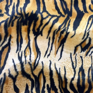 Gold Tiger Print Velboa Faux Fur Fabric - Sold By The Yard - 58"/ 60"