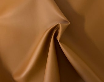 Camel Brown Soft Skin Faux Leather Vinyl Fabric - Sold By The Yard - 54"