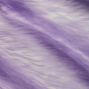 Lavender White Two Tone Snow Luxury Shag Faux Fur Fabric - Sold By The Yard