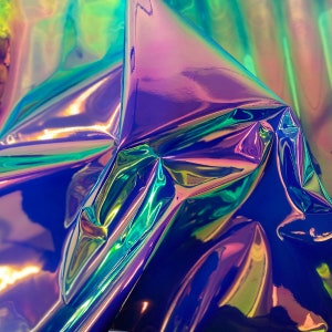 Lavender Iridescent Chrome Reflective Mirror Vinyl Upholstery Crafting Fabric - Sold By The Yard - 54"