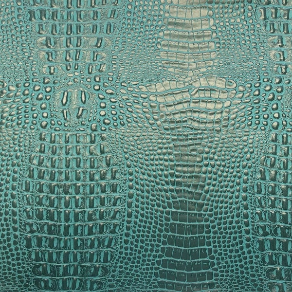 Turquoise Marine Gator Upholstery Crafting Outdoor Vinyl Fabric - Sold By The Yard - 54"