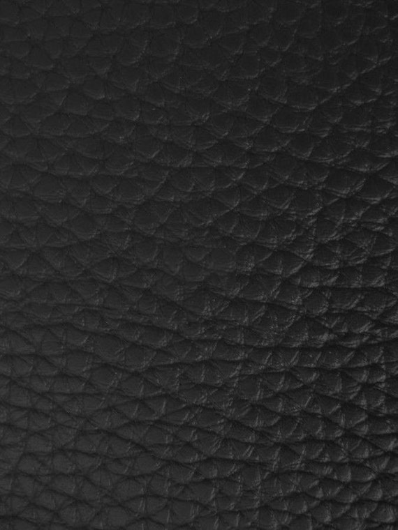 Black Textured PVC Faux Leather Upholstery Vinyl Fabric Sold by