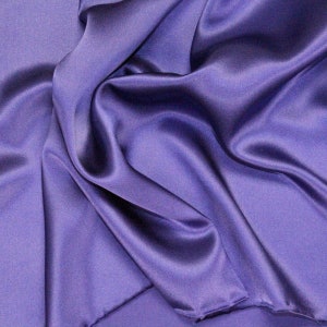 Purple 100% Silk Charmeuse Apparel Home Decor Fabric - Sold By The Yard - 45&quot;